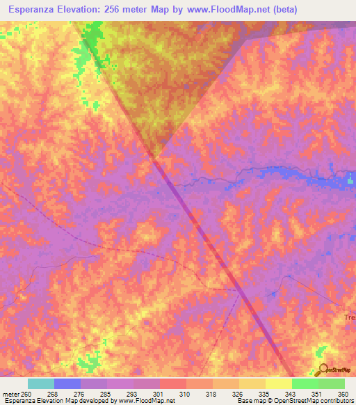 Esperanza,Peru Elevation Map