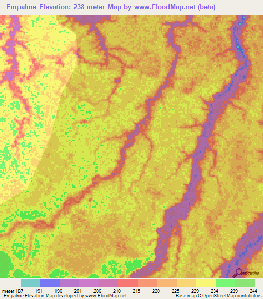 Empalme,Peru Elevation Map