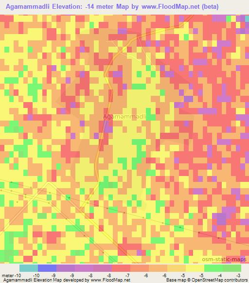 Agamammadli,Azerbaijan Elevation Map