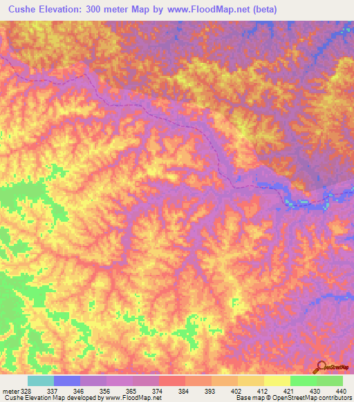 Cushe,Peru Elevation Map