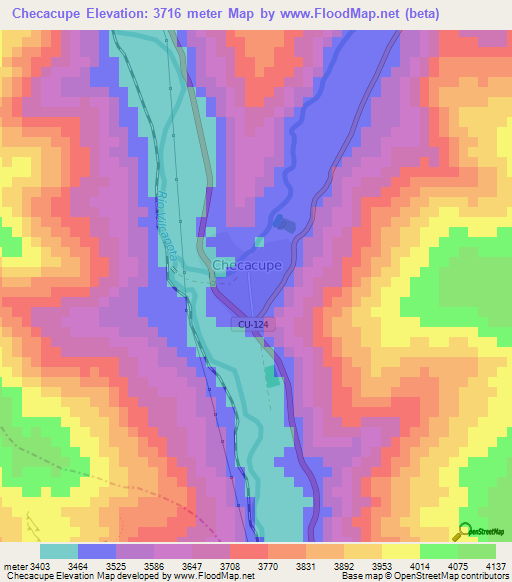 Checacupe,Peru Elevation Map