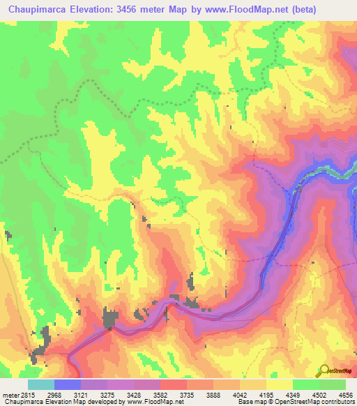 Chaupimarca,Peru Elevation Map