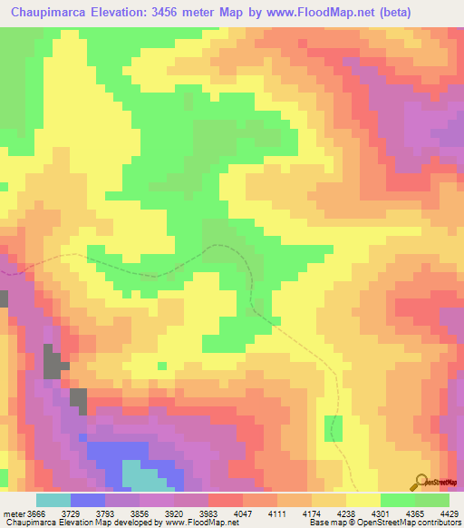 Chaupimarca,Peru Elevation Map