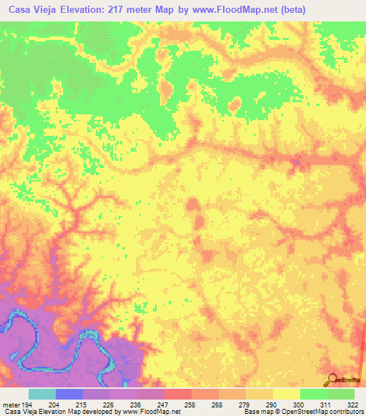 Casa Vieja,Peru Elevation Map
