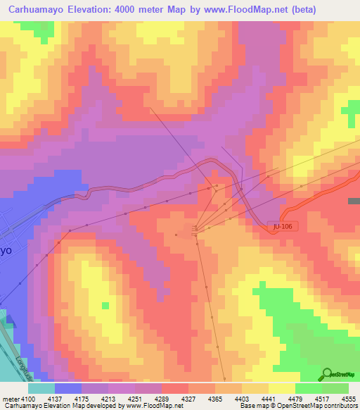 Carhuamayo,Peru Elevation Map