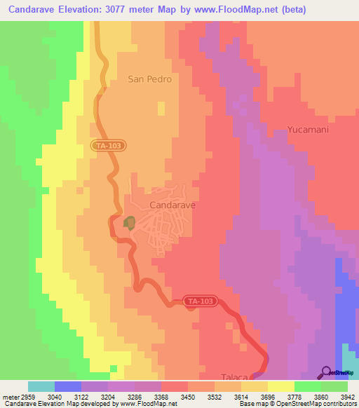 Candarave,Peru Elevation Map