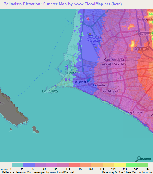 Bellavista,Peru Elevation Map