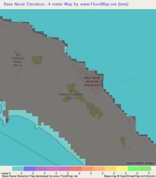Base Naval,Peru Elevation Map