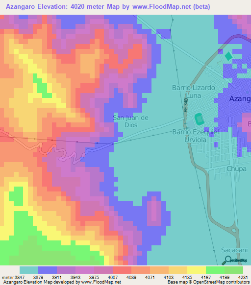 Azangaro,Peru Elevation Map