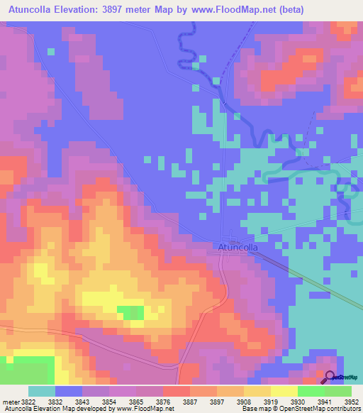 Atuncolla,Peru Elevation Map