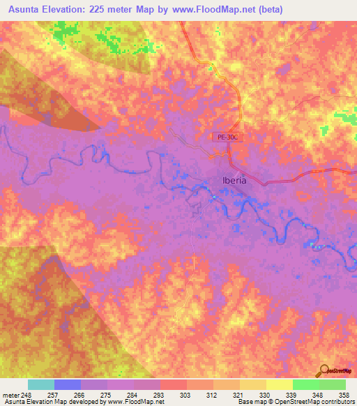 Asunta,Peru Elevation Map