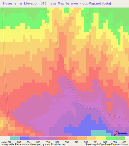 Huseynalilar,Azerbaijan Elevation Map