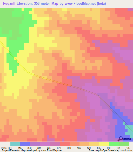 Fuqanli,Azerbaijan Elevation Map