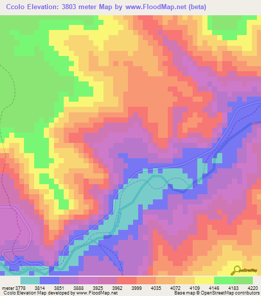 Ccolo,Peru Elevation Map