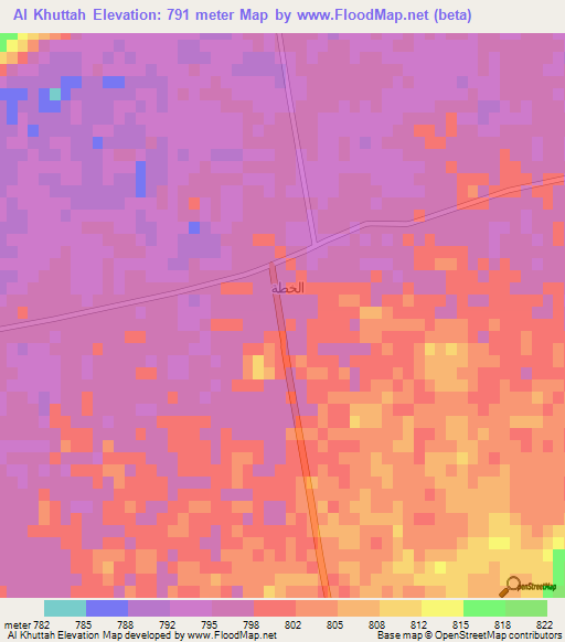 Al Khuttah,Saudi Arabia Elevation Map