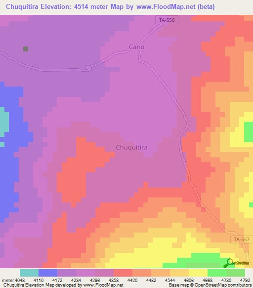 Chuquitira,Peru Elevation Map
