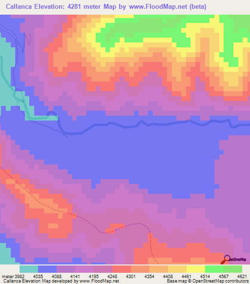 Callanca,Peru Elevation Map