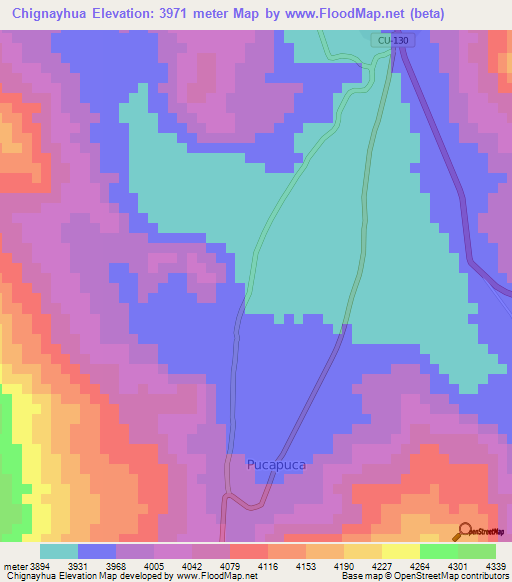 Chignayhua,Peru Elevation Map