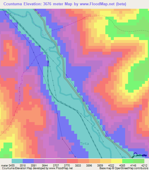 Ccuntuma,Peru Elevation Map