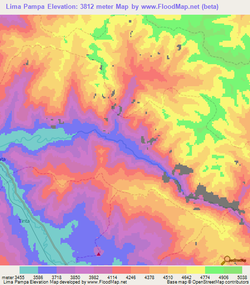 Lima Pampa,Peru Elevation Map