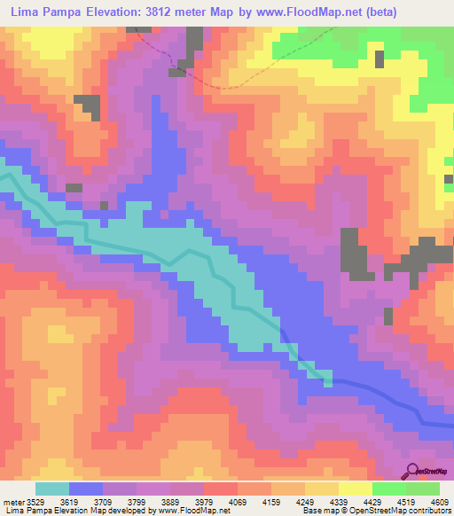 Lima Pampa,Peru Elevation Map