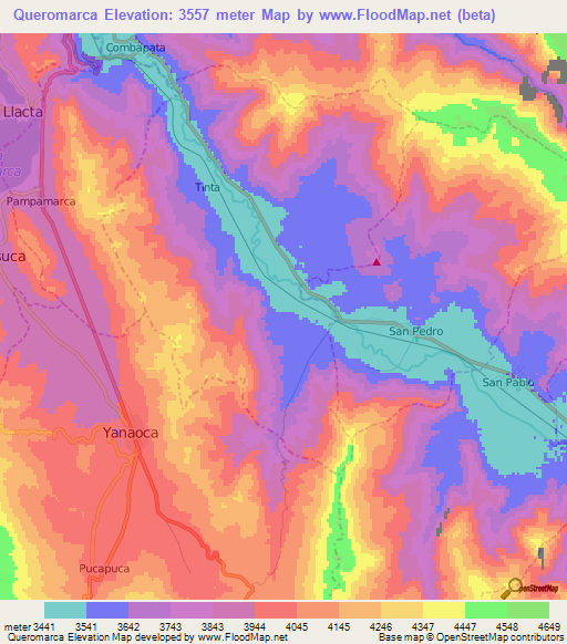 Queromarca,Peru Elevation Map