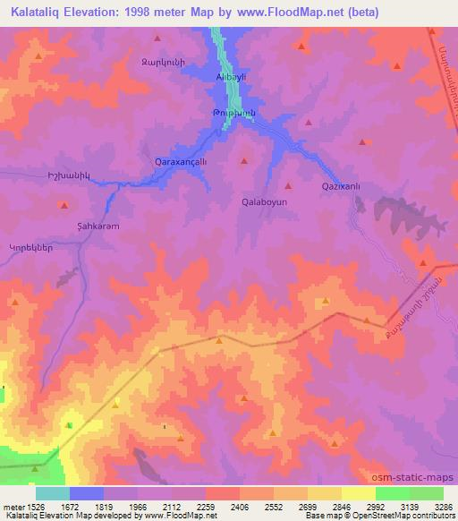 Kalataliq,Azerbaijan Elevation Map