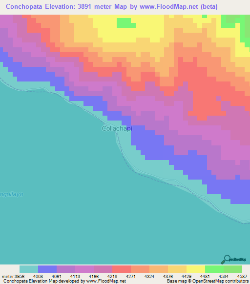 Conchopata,Peru Elevation Map