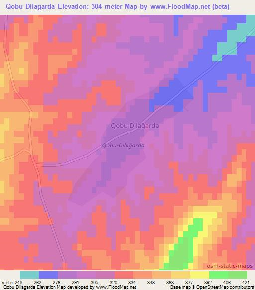 Qobu Dilagarda,Azerbaijan Elevation Map