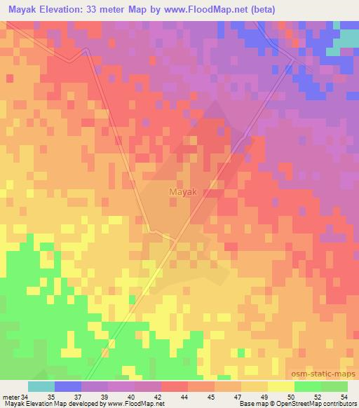 Mayak,Azerbaijan Elevation Map