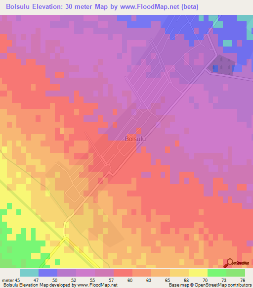 Bolsulu,Azerbaijan Elevation Map