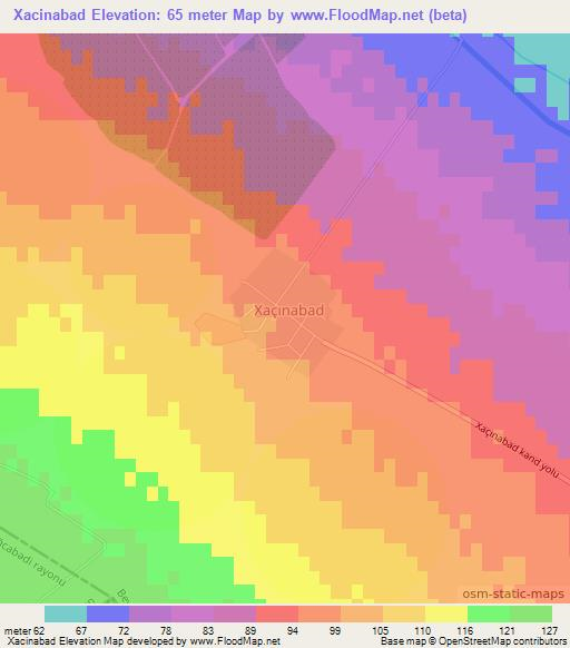 Xacinabad,Azerbaijan Elevation Map