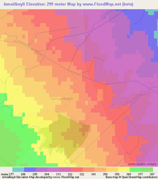 Ismailbeyli,Azerbaijan Elevation Map