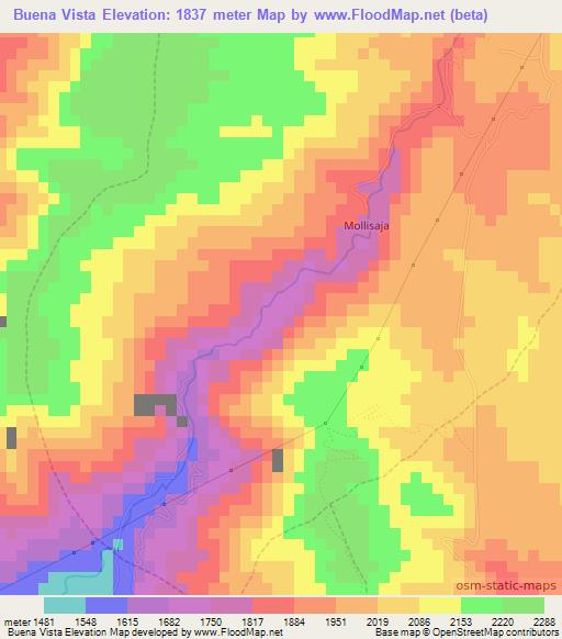 Buena Vista,Peru Elevation Map