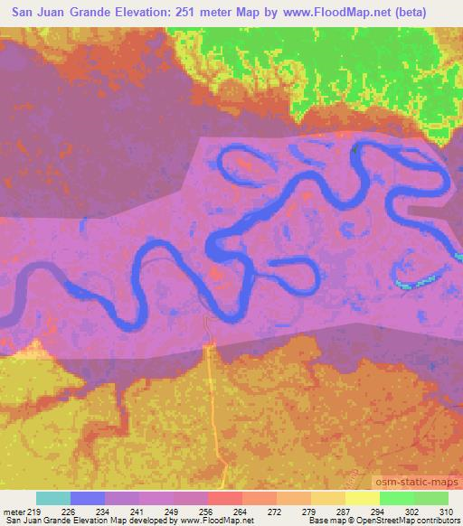 San Juan Grande,Peru Elevation Map