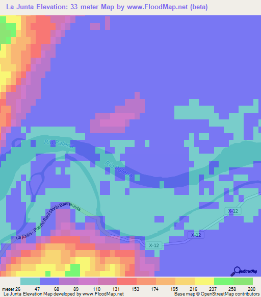 La Junta,Chile Elevation Map