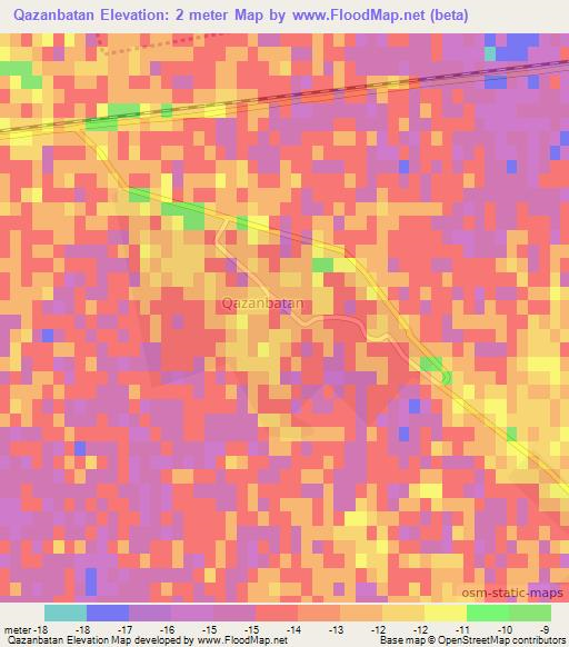 Qazanbatan,Azerbaijan Elevation Map