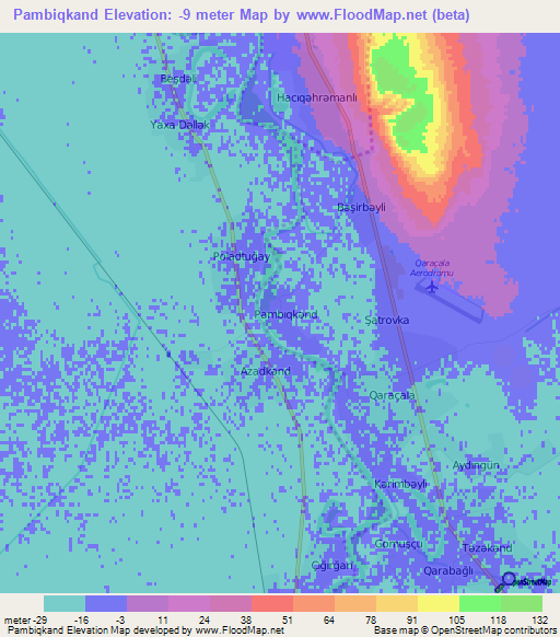 Pambiqkand,Azerbaijan Elevation Map