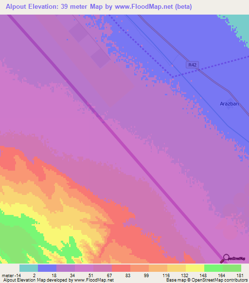 Alpout,Azerbaijan Elevation Map