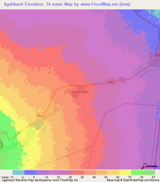 Agalikand,Azerbaijan Elevation Map