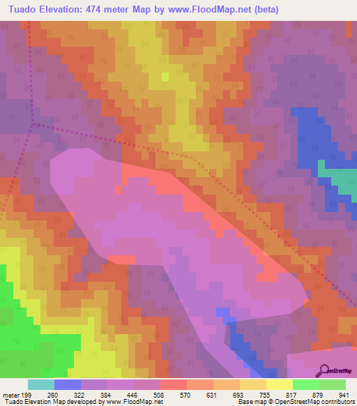Tuado,Azerbaijan Elevation Map