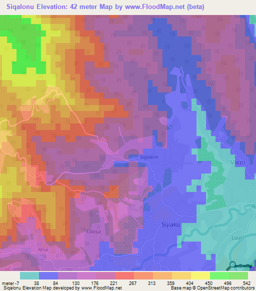 Siqalonu,Azerbaijan Elevation Map