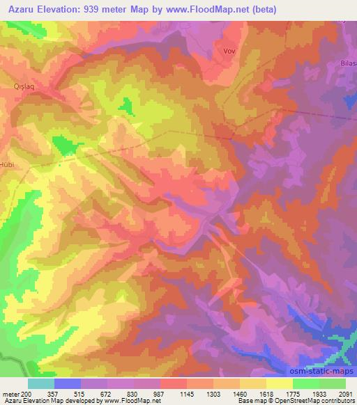 Azaru,Azerbaijan Elevation Map