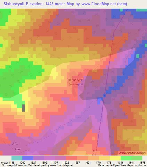 Sixhuseynli,Azerbaijan Elevation Map