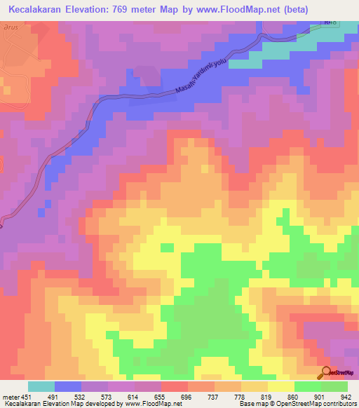 Kecalakaran,Azerbaijan Elevation Map
