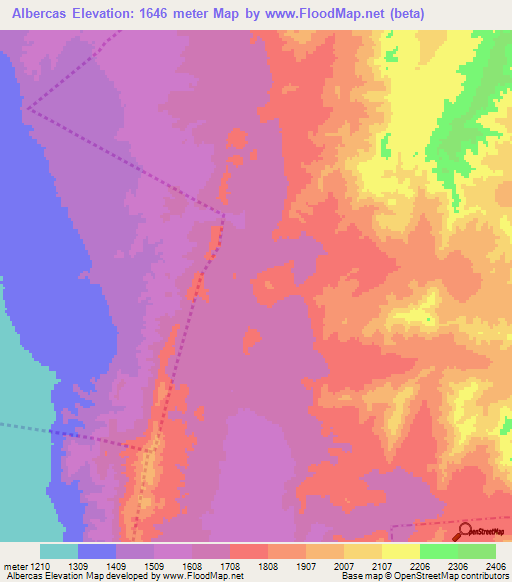 Albercas,Mexico Elevation Map