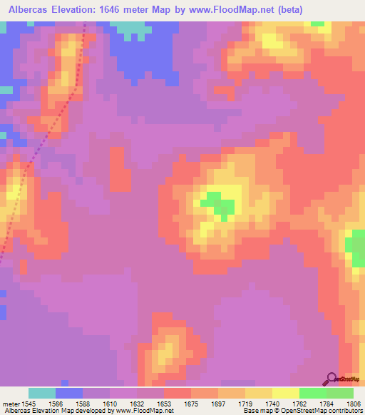 Albercas,Mexico Elevation Map