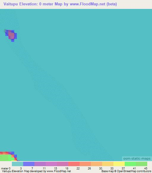 Vaitupu,Wallis and Futuna Elevation Map