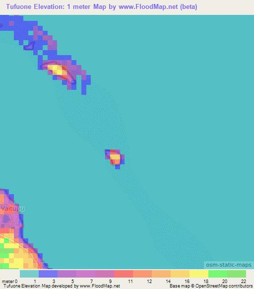 Tufuone,Wallis and Futuna Elevation Map