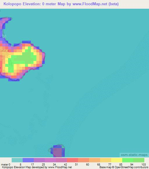 Kolopopo,Wallis and Futuna Elevation Map